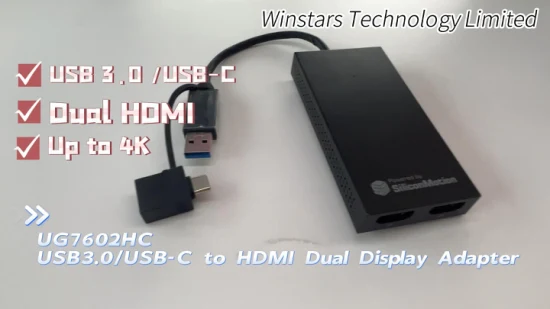 USB3.0 USB-C zu HDMI 듀얼 디스플레이 어댑터 허브 도킹스테이션